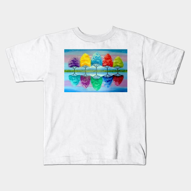 Each tree has its own colorful history Kids T-Shirt by OLHADARCHUKART